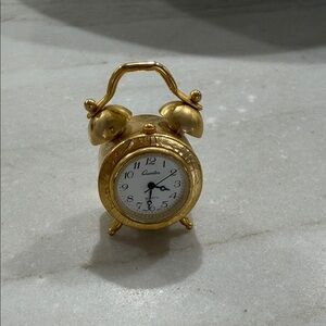 Gold Miniature Clock Home Decor